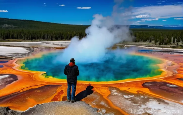 지열 지역에서의 하이킹 가이드 - **Prompt: Geothermal Explorer in Vibrant Landscape**
    A dynamic, wide-angle shot of a confident t...