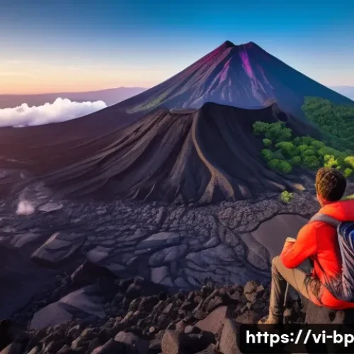 Home 32 화산 관광을 위한 Best 시즌 - **Prompt 1: Majestic Sunrise Over a Dry Season Volcano**
A breathtaking panoramic view of a gran...